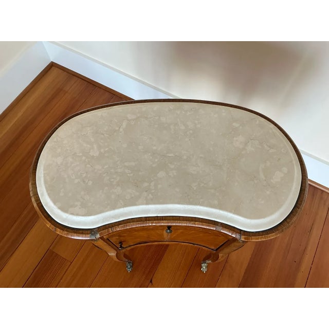 Antique French Louis XVI Style Kidney Shaped Marble Top Salon Table For Sale In Baltimore - Image 6 of 10
