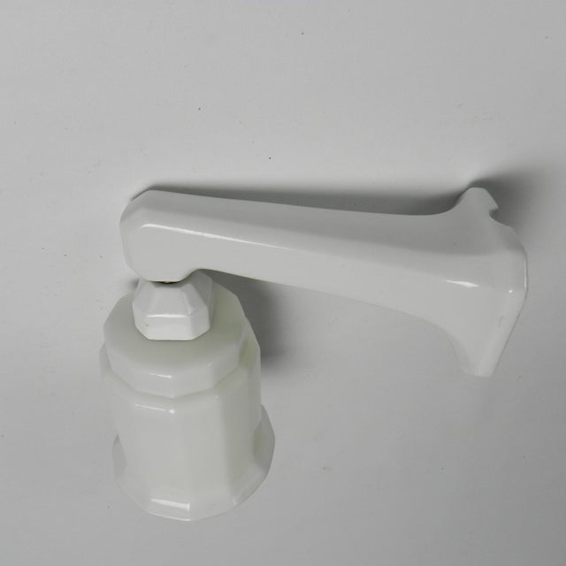 Glass Art Deco Porcelain Wall Lamp with Opaline Shade, 1930s For Sale - Image 7 of 17