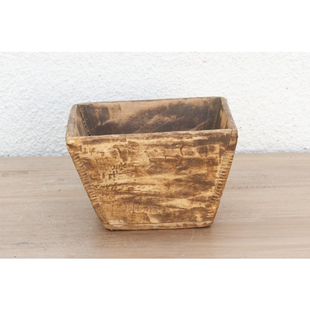 Asian Small Vintage Harvest Wood Box For Sale - Image 3 of 6