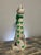 Folk Art Vintage Jeanne Valentine–Attributed Cream and Green Papier-Mâché Cat Sculpture For Sale - Image 3 of 9