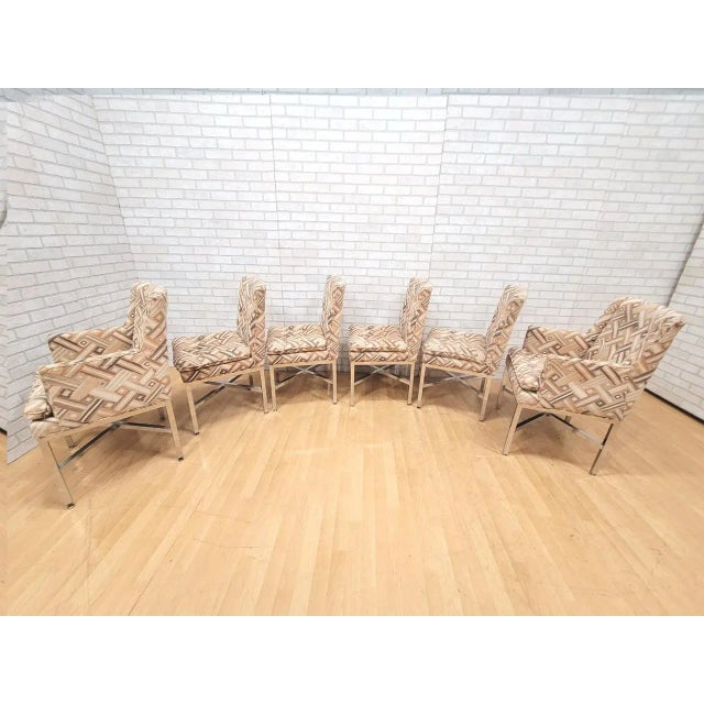 Mid-Century Modern Mid Century Milo Baughman Style Chrome Dining Chairs - Set of 6 For Sale - Image 3 of 9