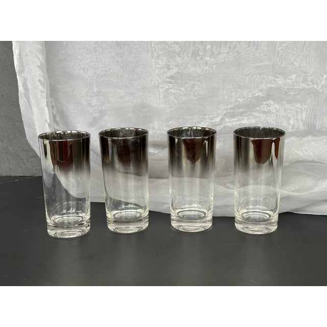 Silver Fade Mid Century Highball Glasses For Sale - Image 4 of 11