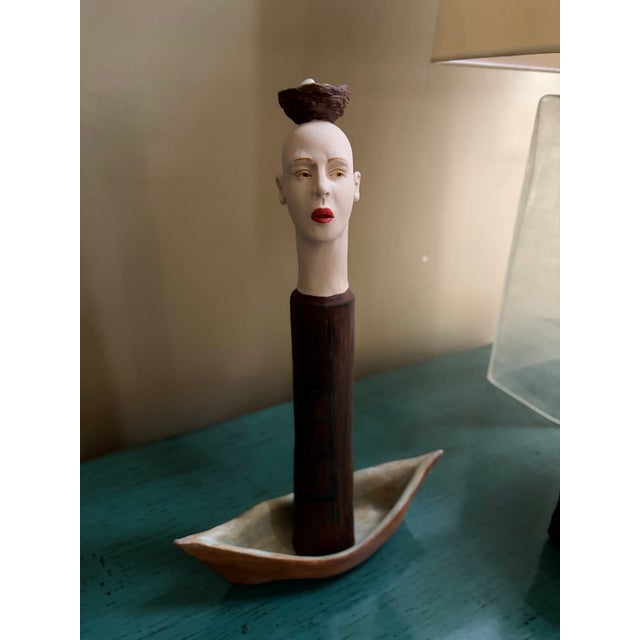 "Kirsten Stingle," "Narrative Ceramic Sculpture," "Hand-Built Porcelain," "Surrealist Figurative Art," "Signed Studio Pottery." For Sale In Baltimore - Image 6 of 7