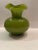 Boho Chic Olive Green Vase With White Flower Top For Sale In San Diego - Image 6 of 12
