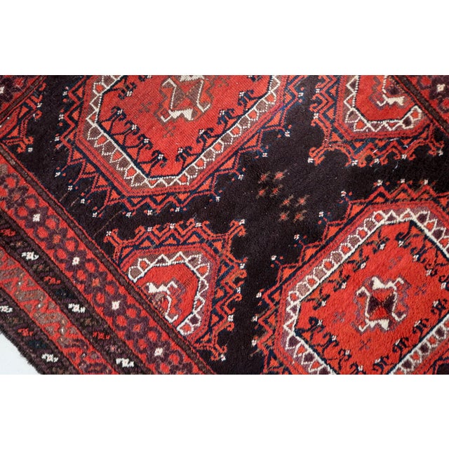 1920s 1920s, Antique Hand-Knotted Afghan Baluch Rug 3.8' X 6.9' For Sale - Image 5 of 11