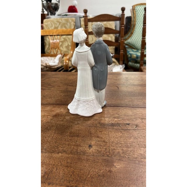 Vintage Spanish Porcelain Bride & Groom Figurine For Sale - Image 4 of 5