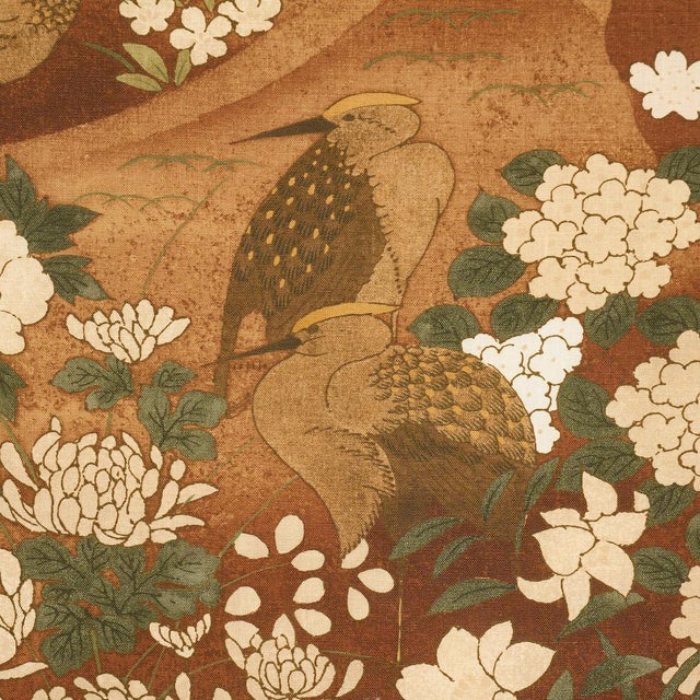 Traditional Schumacher Golden Hills Fabric In Burgundy For Sale - Image 3 of 5