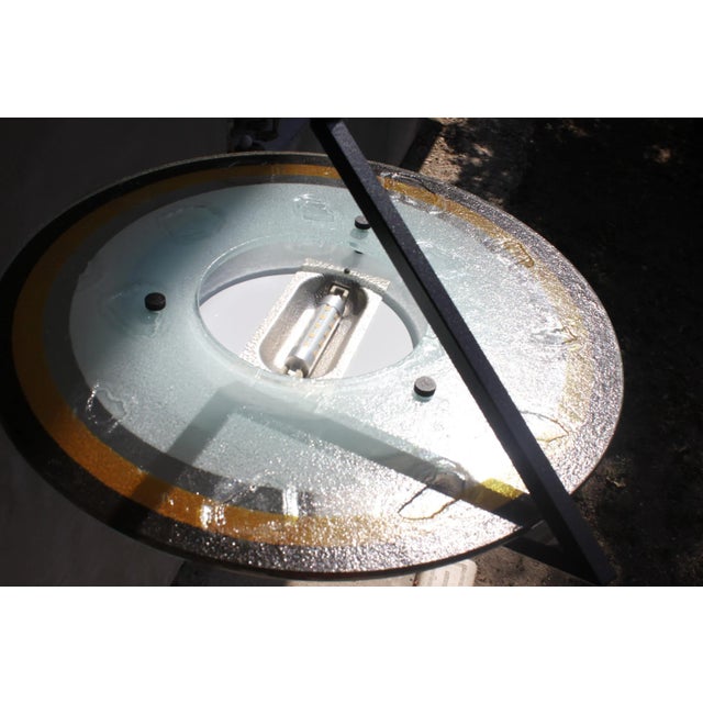 1970s Italian Handmade Suspension Lamp in Wrought Iron and Colored Glass by Daniela Puppa, 1970s For Sale - Image 5 of 11