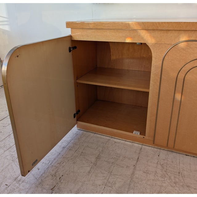 Mid-Century Italian Birch Burl & Brass Sideboard attributed to Turri, 1970s For Sale - Image 10 of 18