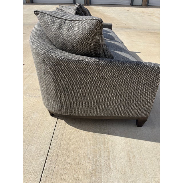 Contemporary Charlotte Flannel Modern Dark Gray Sofa Attributed to Paul Michael Company For Sale - Image 3 of 6
