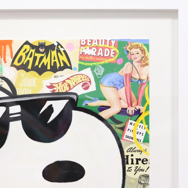 Joe Cool Lean - Original Pop Art Mixed Media Painting on Paper by Nelson De La Nuez For Sale - Image 4 of 8