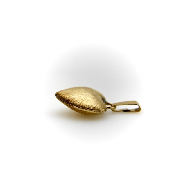 Vintage 14k Gold Puffy Heart Pendant / Charm For Sale - Image 4 of 7