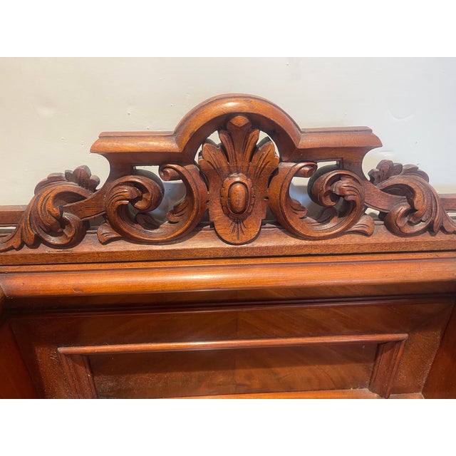 19th century writers desk with very unusual original velvet foot rest. I believe this is either walnut or Rosewood....