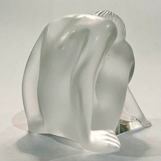 1990s Lalique Nu Assis - Yoga Pose Figure - Original Box For Sale - Image 6 of 12