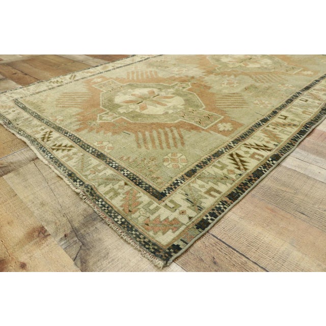 Mid 20th Century Vintage Turkish Oushak Rug 03'11 X 06'02 For Sale In Dallas - Image 6 of 10