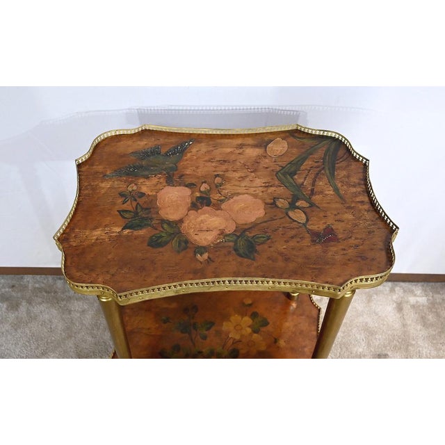 1920s Small Lounge Table in Moucheté Cedar with Painted Decor, 1920s For Sale - Image 5 of 18