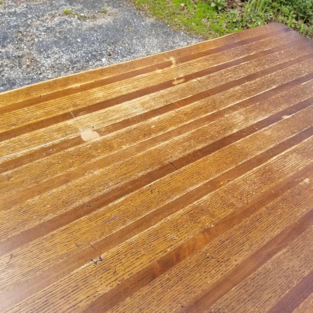 Mid-Century Modern 1950s Mid Century Dual-Wood Butcher Block Dining Table For Sale - Image 3 of 8