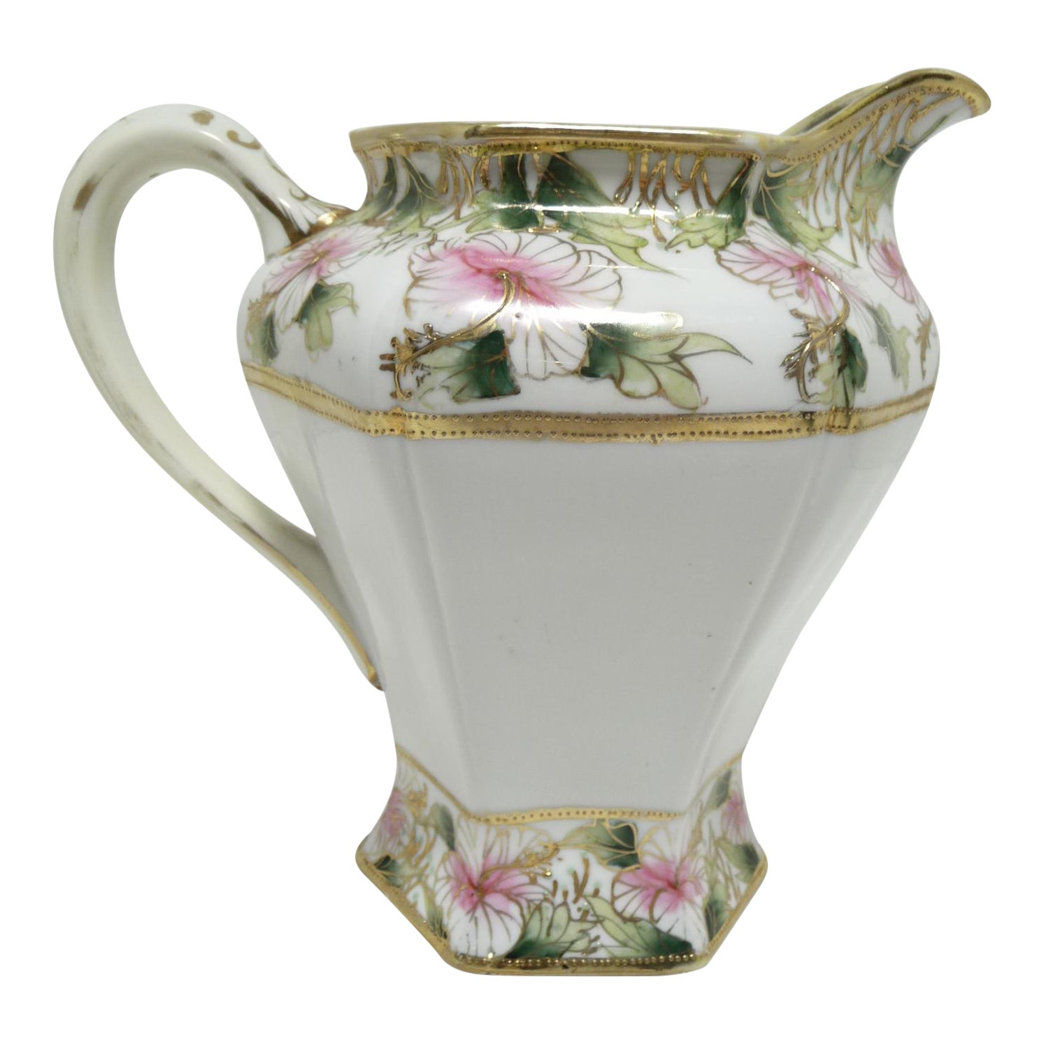 Antique Hand Painted Nippon Porcelain Pitcher | Chairish