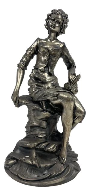 Statue in Silvered Pewter, 1920s