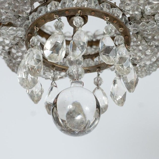 1960s Neoclassical Crystal Beaded "Swag" Flush Mount Fixture For Sale - Image 10 of 12