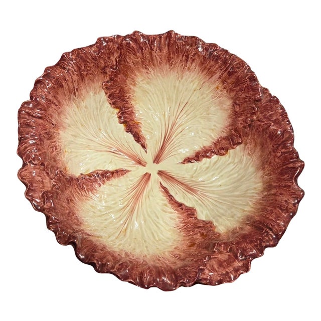 Vintage Fitz and Floyd Red Cabbage Handpainted Large Bowl For Sale