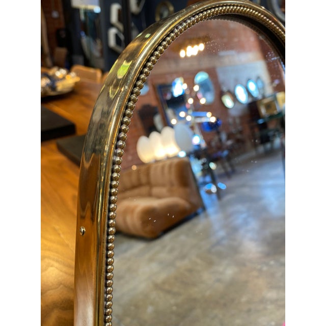 1970s 1970 Mid-Century Italian Brass Wall Mirror For Sale - Image 5 of 7