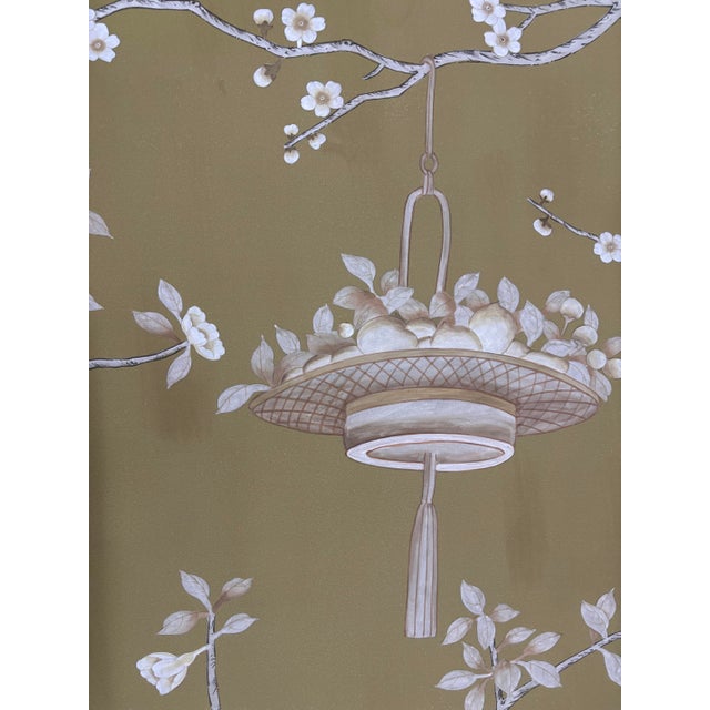 Hand Painted Williamsburg Chinoiserie Wallpaper Mural, Set of 7 Panels, Luxury Oriental Wall Art For Sale - Image 4 of 6