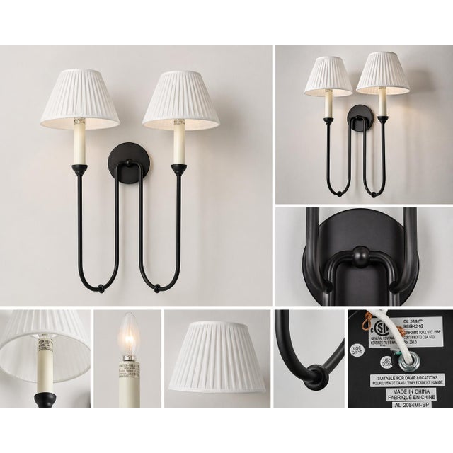 Elegant and highly sought-after Ingela Double Wall Sconce designed by Amber Lewis for Visual Comfort, a celebrated...
