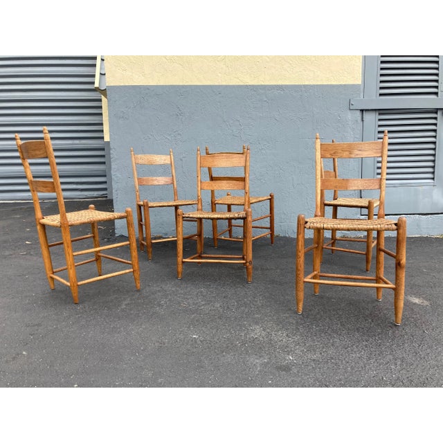 Beautiful set of six antique dining chairs, each chair is unique and a little different in size. Made in Virginia, 1880.