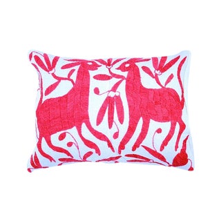 Pink Handwoven Otomi Pillow For Sale