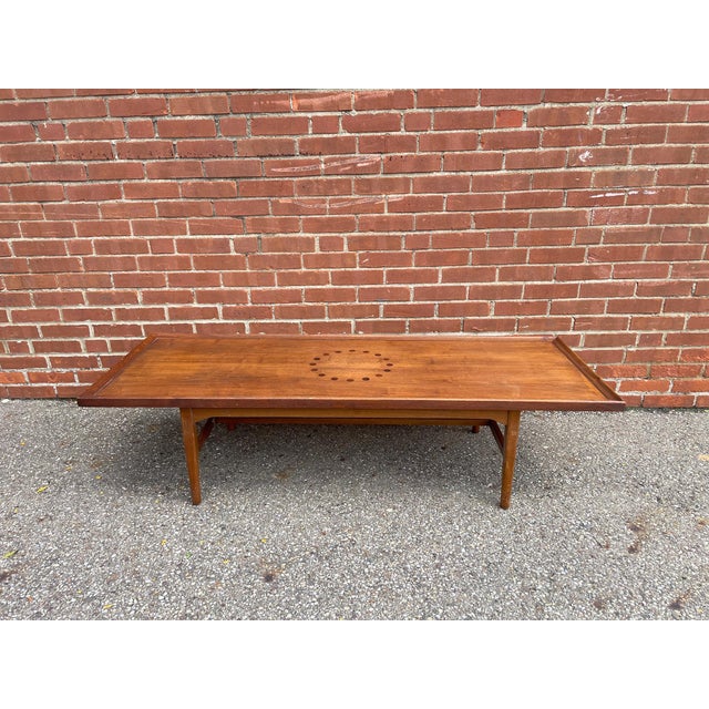 Drexel Declaration Walnut & Rosewood Coffee Table by Kipp Stewart & Stewart MacDougall 1960s For Sale In Cleveland - Image 6 of 10