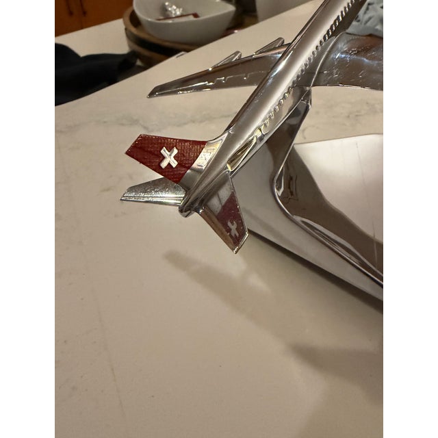 Chrome Art Deco Swiss Air 1970’s Ashtray/Desk Decor For Sale - Image 8 of 17