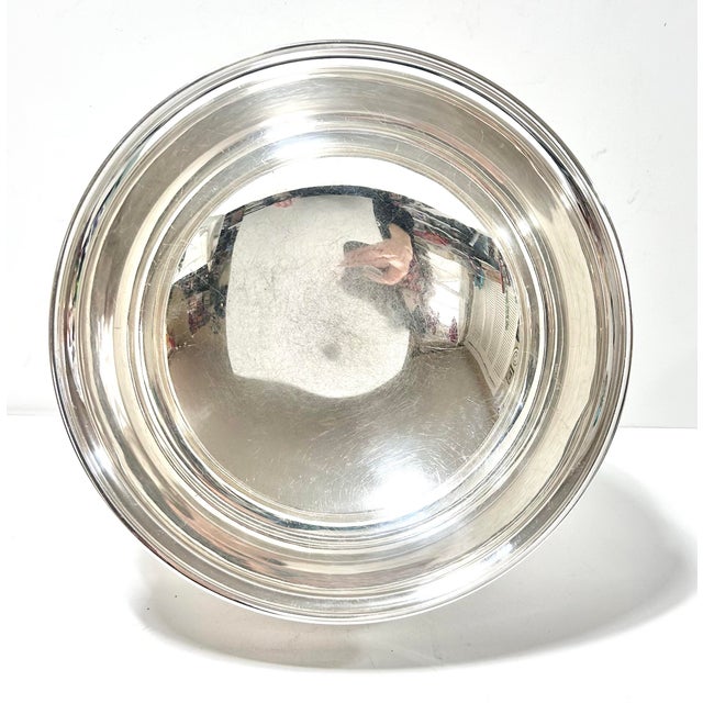 Metal 1950s Lehman Brothers Silver on Copper Pedestal Bowl - Mid-Century Modern Champagne or Punch Bowl Centerpiece For Sale - Image 7 of 9