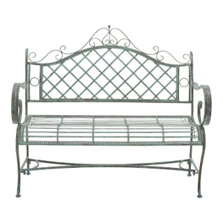 Abner Bench - Antique Dark Green For Sale
