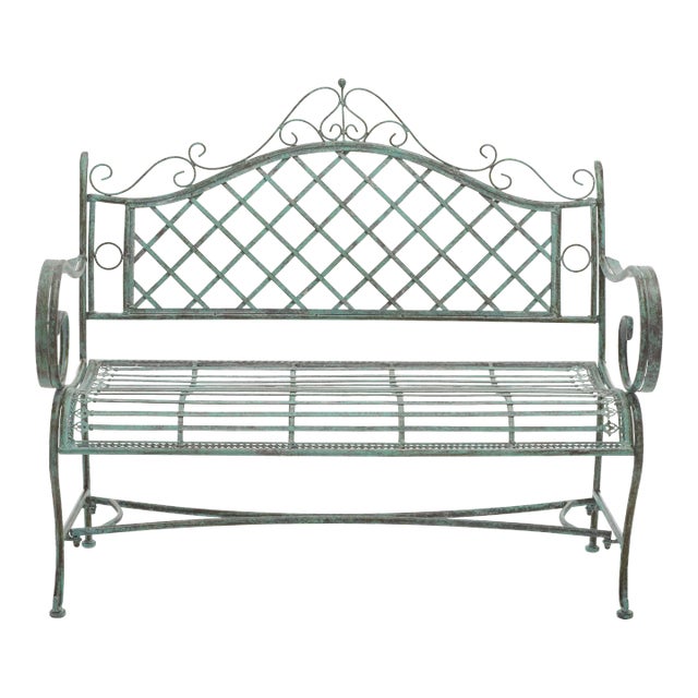 Abner Bench - Antique Dark Green For Sale