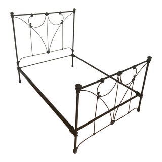Antique Black Iron Double Bed Frame For Sale