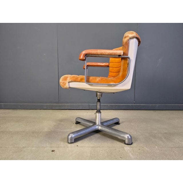 Italian Modern Steel & Leather Office Chairs by Ettore Sottsass for Poltronova, 1970 For Sale - Image 6 of 13