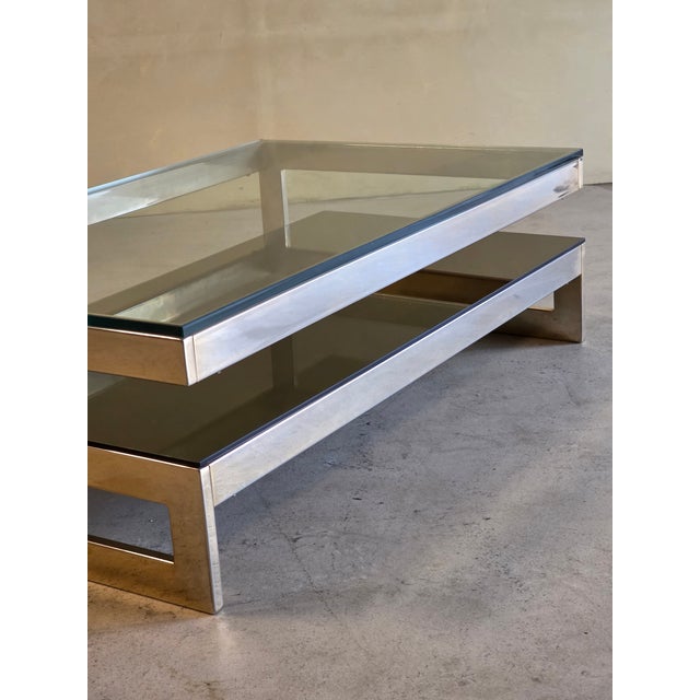Brass and Glass G-Table from Belgo Chrom, 1980s For Sale - Image 11 of 12