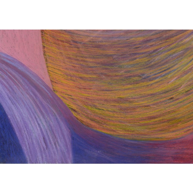 Paper "Untitled #2", Abstract Geometric Vertical Pastel With Purple & Green by Renee Harwin For Sale - Image 7 of 9