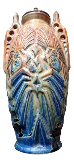 Large Art Nouveau Ceramic Vase by Gilbert Méténier, 1920s