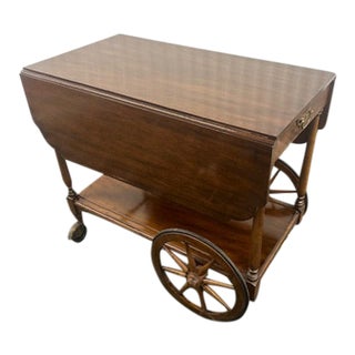 1960s Drop Leaf Tea Cart With Single Drawer by Henkel Harris For Sale