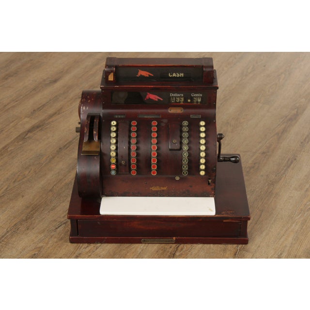 Traditional Vintage National Hand-Crank Cash Register For Sale - Image 3 of 11