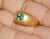 Contemporary Certified Natural 1.62cts Emerald Solid 18k 750 Gold Dome Signet Ring Band, Size 6.5 For Sale - Image 3 of 12