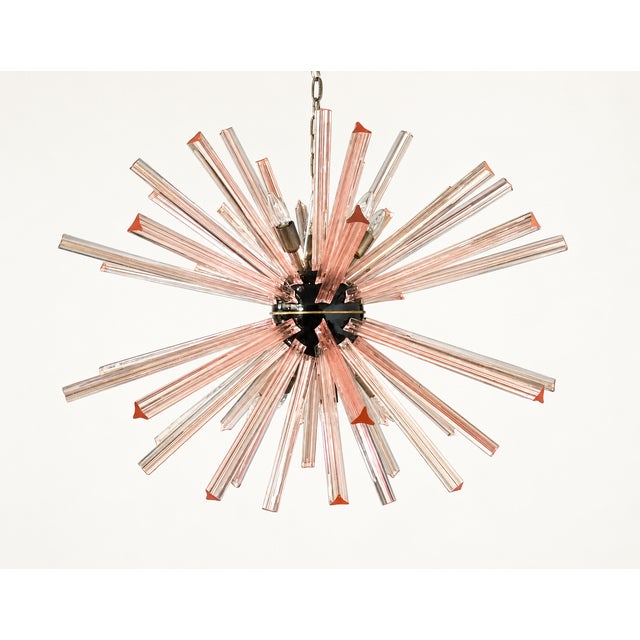Not Yet Made - Made To Order Sputnik Pendant Light with 50 Pink Glass Prisms from Justfurnituress SRL For Sale - Image 5 of 10