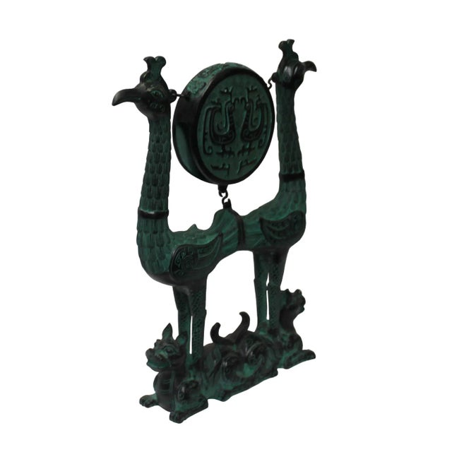 Abstract Chinese Oriental Green Bronze-Ware Home Decor Display For Sale - Image 3 of 8