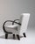 Wood 20th Century Czech Republic Ivory Boucle Upholstered Armchair For Sale - Image 7 of 11