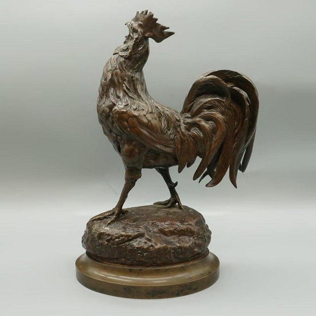 Strutting Bronze Cockerel by Alfred Barye For Sale - Image 6 of 11