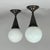 Opaline Glass and Burnished Brass Flush Mounts, Sweden, 1940s, Set of 2 For Sale - Image 4 of 14
