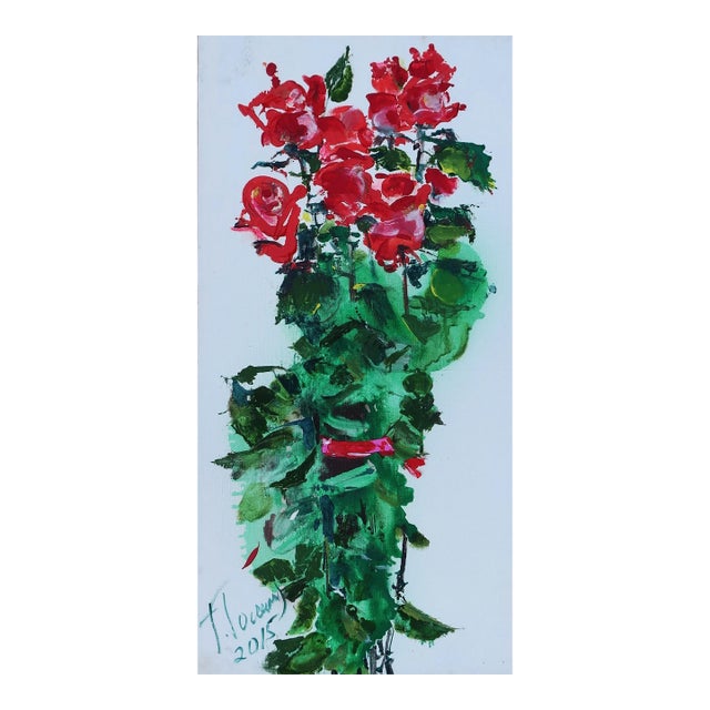 Roses Oil Painting Still Life, Antique Art For Sale