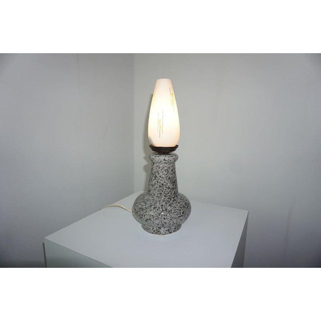 Ceramic and Opaline Table Lamp, 1950s, in Very Good conditions. Designed 1950 to 1959 European Plug (up to 250V).The...